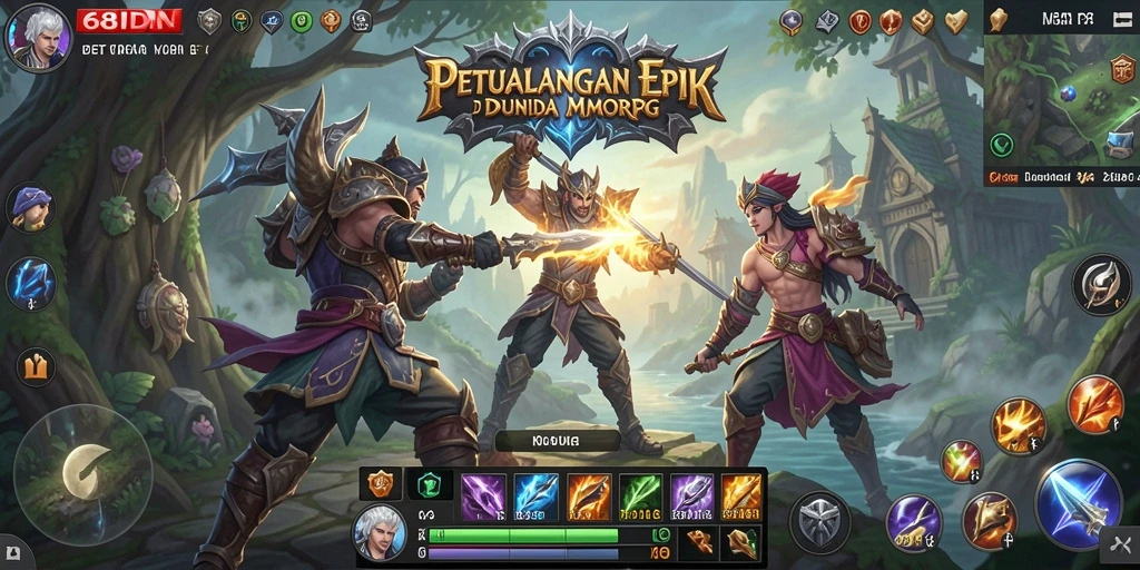 Tangkapan layar utama 68IDN yang menampilkan aksi seru dalam MMORPG.