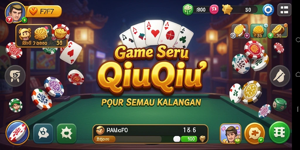 Screenshot F7F7 menunjukkan aksi seru dalam permainan QiuQiu.