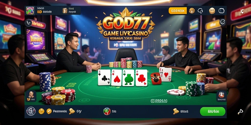Tampilan gameplay Live Casino yang menarik dan interaktif di GOD77.