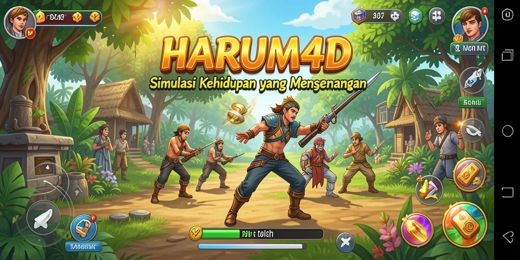 Gameplay HARUM4D yang penuh warna dan interaktif.