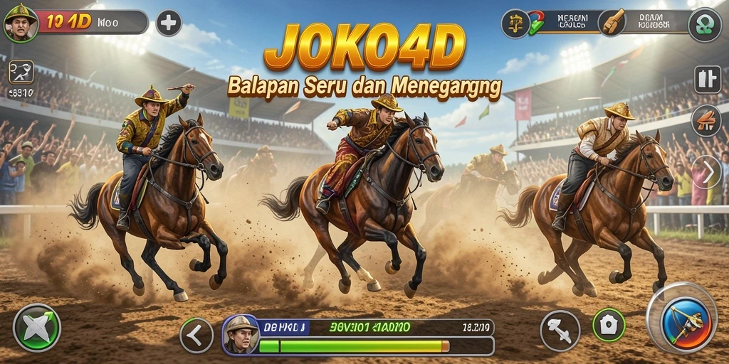 Gameplay JOKO4D menunjukkan balapan seru dengan mobil cepat dan trek menantang.