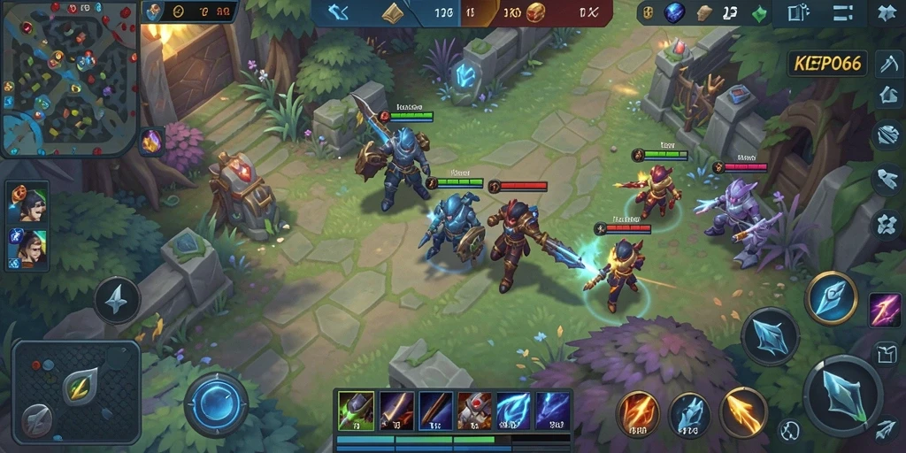 Tampilan seru dari gameplay KEPO66 dalam pertempuran MOBA.