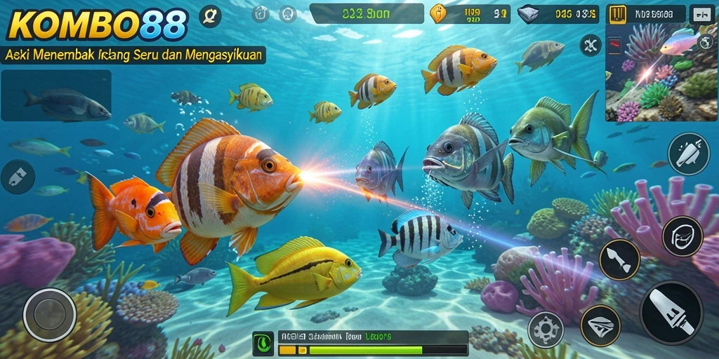 Screenshot dari gameplay seru Tembak Ikan KOMBO88.