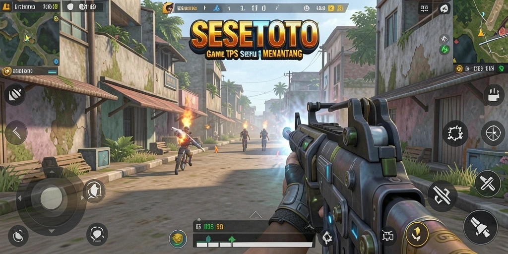 Screenshot gameplay SESETOTO menampilkan aksi seru dalam pertempuran TPS.