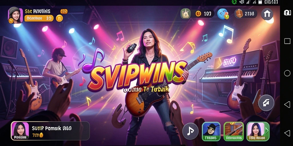 Screenshot menunjukkan gameplay seru dalam bermain musik di SVIPWINS.