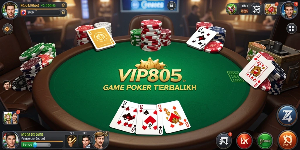 Tampilan gameplay Poker yang seru dan mendebarkan.