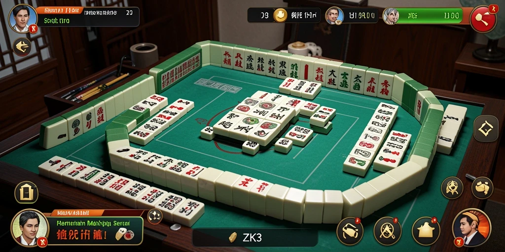 Screenshot gameplay <strong>ZK3</strong> yang menampilkan papan Mahjong menarik.